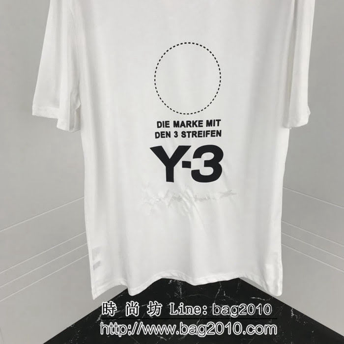 Y-3山本耀司 19ss早春新款 刺繡簽名印花短袖 定制純棉面料 高版本男女同款 ydi2107